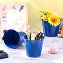 Rtteri 24 Pcs Small Metal Buckets with Handle Mini Buckets Bulk Pencil Bucket for Classroom Graduation Party Favors Iron Basket Pails for Candy Flower, 6 x 5 Inch(Dark Blue)