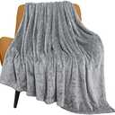 TOONOW Fleece Blanket Twin Size -320GSM Lightweight Fuzzy Soft Textured Flannel Blankets for Couch, Sofa, Bed, 60x80 inchs,Light Grey
