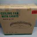 Caged Ceiling Fan Light with Remote, 21" Small Flush Ceiling Light with 3 Enclosed Blades and 6 Wind Speeds for Bedroom, Living Room (1095 Black)