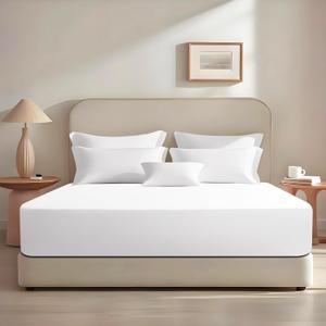 Luxury 100% Egyptian Cotton Fitted Sheet Queen Only 1000 Thread Count Cotton Fitted Sheet Long Staple, Breathable and Durable, Deep Pocket 15"-18" (60" x 80", White)