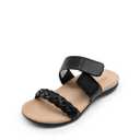 DREAM PAIRS Women's Arch Support Slides Flat Sandals Soft Cushion Slippers With Adjustable Straps Black, Size 7.5