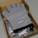 MAD SHARK Silicone Oven Mitts Heat Resistant 450 Degrees,Waterproof & Non-Slip Oven Gloves with Fingers,Cotton Lined Silicone Oven Gloves Kitchen Mitts for Baking Cooking Barbecue,Women,Oven (GREY1)