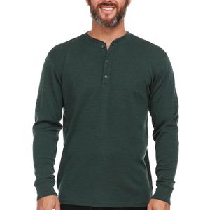Long Sleeve Men's Henley - 100% Merino Wool - 3 Button Front Closure - Casual Shirt (XX-Large)