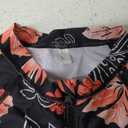 Zando UPF 50+ Long Sleeve Surfing Rash Guard Swimsuit - Womens One Piece Zip Floral Print Sports Bathing Suit for Beach Wear,L