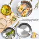 Martha Stewart Castelle 10 Piece 18/8 Durable Stainless Steel Induction Safe Pots and Pans Non-Toxic Kitchen Cookware Set - Gold Handles - Dishwasher Safe