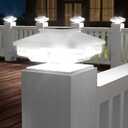 8 Pack Solar Post Cap Lights - for Solid 4x4 Wood Fence & Deck Posts - High Brightness Waterproof Outdoor Solar Lights (White)