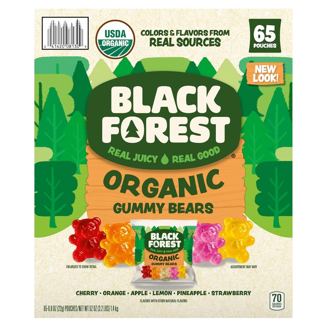 Black Forest USDA Organic Gummy Bears - 65 Pouches - .0.8Oz Each (EXP 03/30/27)