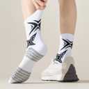 YQHMT Basketball Socks Outdoor Athletic Crew Socks Thick Compression Sports Socks for Men & Women 4 Pack (6-12)