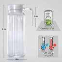Acrylic Pitcher 37 oz, OEH Unbreakable Clear Plastic Pitcher with Lid, BPA-Free, Heat-Resistant Small Plastic Water Pitcher for Tea, Sangria, Lemonade, Juice, Milk, Stripe