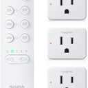 Timer Outlet Plug, 15A/1500W Remote Control Outlet, 500ft Range Wireless Remote Light Switch, Timer Switch for Lights, Anti-Surge 4000V, for Household Appliances (3 Outlets + 1 Remote)