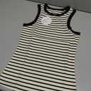 ANRABESS Women's Sleeveless High Neck Tank Tops Fashion Summer Casual Basic Slim Fit Ribbed Racerback Top Shirt Clothes Beige Black Stripe Medium