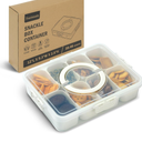 Divided Serving Tray for Candy, Condiment, Fruits and Nuts - Dishwasher Safe Snackle Box Container with Lid - Portable Charcuterie Board for Parties, Picnics, Travel and On-the-Go Snacking (8 Cups)