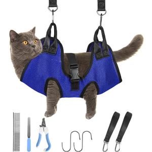 PatiencET Dog Grooming Hammock, Pet Grooming Hammock for Cats & Dogs, Dog Holder for Nail Trimming, Cat Sling for Nail Trimming with Nail Clippers/Trimmer, Nail File, Pet Comb(XS)