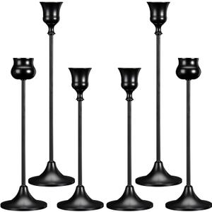 2 x Candlestick Holders Taper Candle Holders, Set of 6 Metal Candle Holder for Candlesticks Black Candelabra Easter Vintage Candle Stick Candle Holder for Fireplace Party Dining Home