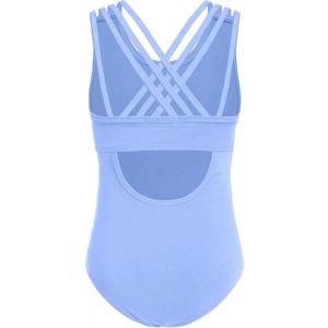 Arshiner Girls Ballet Leotards Crisscross Straps Sleeveless Camisole Leotard Kids Dance Outfit,Blue,12-13 Years