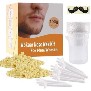 Wokaar Nose Wax Kit for Men & Women | 100g Wax, 30 Applicators (15-20 Uses) | Painless Nasal & Ear Hair Removal | Fast 3-Min Removal | Safe Hair Remover Kit for Nose & Ear Hair | Waxing Kit for Men