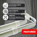 Amazing Drapery Hardware Adjustable Double Curtain Rod with 2.5 and 3.5 Inch Projection - 28-48 Inches, White Finish, Includes Mounting Hardware - 1 Pack