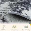 RELEANY Washable Area Rugs 6'x9' Non-Slip Modern Abstract Soft for Living Room Entryway Bedroom Nursery, Print Pattern, Black Navy Blue Gray