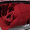 Escalier Women's Wool Trench Coat Winter Double-Breasted Jacket with Belts (Medium, Wine Red)