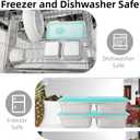 Quzzy Grab and Go Snack Containers Reusable, Stainless Steel Double Compartment Snack Containers with Lids, Food Lunch Meal Container Prep for Travel and Outdoor Camping, Small Packs Container (2PCS)