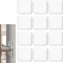 12Pcs Door Stopper Wall Protector Adhesive Door Stopper 1.57Inch Square Clear Doors Bumpers Doors Slamming Silencer for Home, Office, School