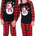Benaive Matching Family Christmas Pajamas Set Boys Girls Holiday Pjs for Women Men Sleepwear