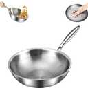 Toutrop Titanium Hammered Pan Pro with Lid, Durable Scratch-Resistant Titanium Frying Pans for Cooking Non Stick, Even Heating for Cooking, Nutritious Pan for Cooking (10.23IN)