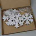 Baquler 3 Pcs Christmas Winter Snowflake Table Signs LED White Standing Wooden Snowflakes for Crafts Decor Christmas Snow for Country Farmhouse Home Photo Props(Rustic Style)