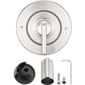 Replacement Trim Kit for Moen Chateau Shower Faucet (Valve & Cartridge Not Included), Pull-On Push-Off Knob Handle Design, Brushed Nickel