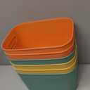 12 Pack Colorful Plastic Storage Bins, Storage Container for Organizing, Colored Storage Boxes with Handle for Shelves, Cute Organizer Bins for Craft, Snacks, Cabinet, 9.69x6.7x5.7 inch