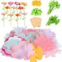FURNIPLAS Fabric Flower Bouquet Toy Accessories Set, DIY Flowers Making Toy for Stem Refill Kit, Art & Crafts Flower Press Supply Kits, Birthday Christmas Gift for Age 4-8 Girl (Main Kit Not Included)