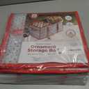 ZOBER Christmas Ornament Storage Box - Stores 128 Ornaments W/ 2 Sided Zipper - Flexible Plastic Christmas Ornament Storage Containers - 3 Inch Cube Compartments - Red