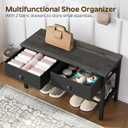 Hall Tree with Bench and Shoe Storage, Entryway Bench with Coat Rack, 4-in-1 Coat Rack Shoe Bench, Multifunctional, for Front Door, Hallway, Foyer, Charcoal Grey and Black MT05BC