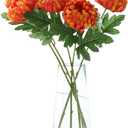 5Pcs Large Artificial Chrysanthemum Silk Flower Big Flower Head Daisy Wedding Decoration Home Decor Photography Props (5Pcs Orange)