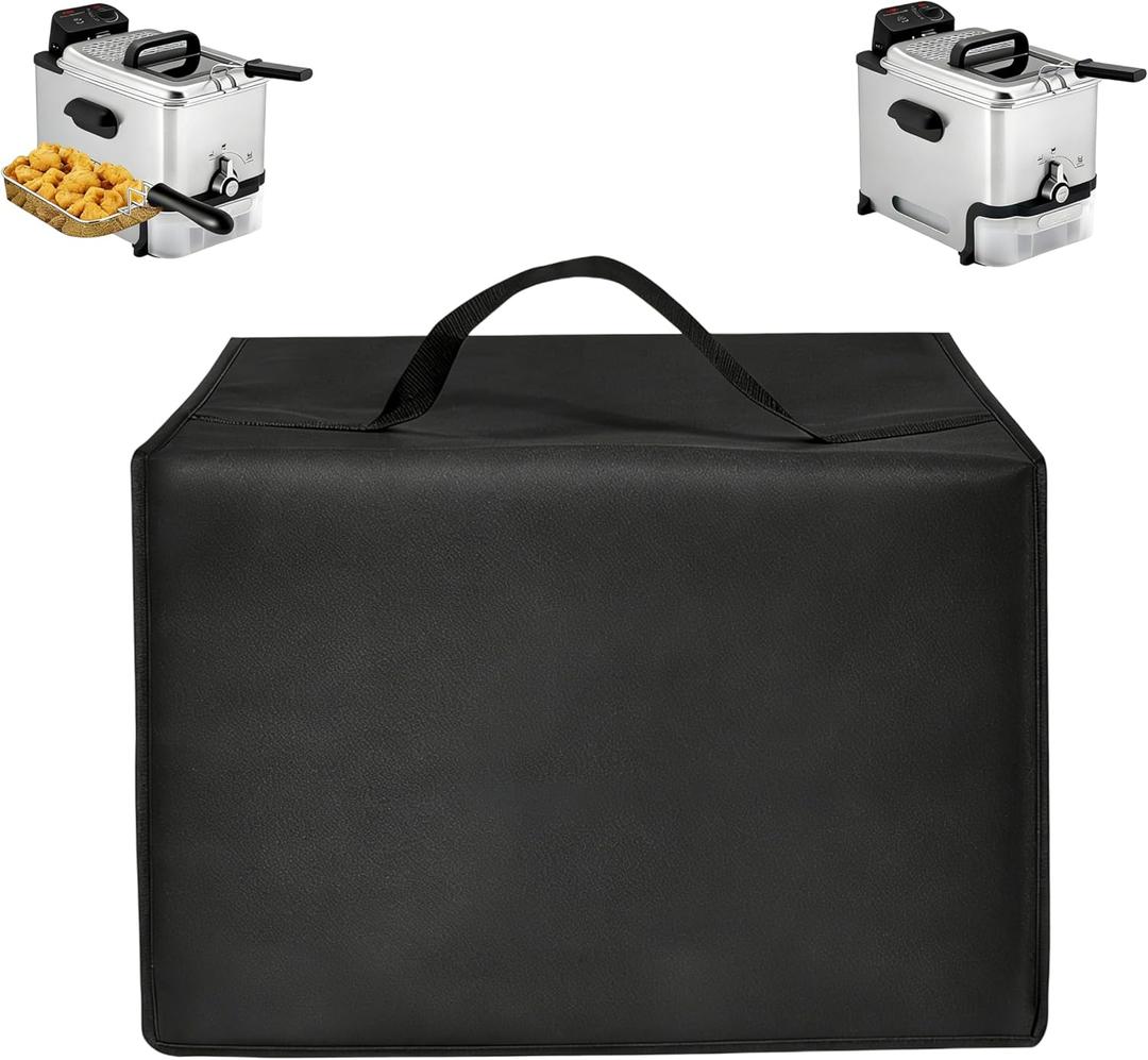 Heavy Duty Deep Fryer Cover, Waterproof Heat Resistant Nylon Dust Cover, Universal Fit 4.5L Electric Deep Fryers