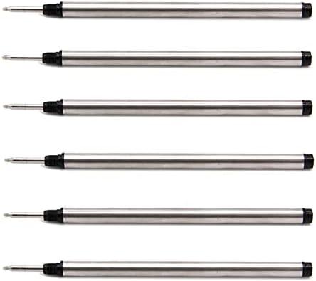 113mm (4.42) x 6mm (0.24), 0.5 Tip, Compatible Rollerball Pen RefillsCompatible with Mont Blanc PN:105159/107878/MNB107878 M710 H-12 M401/M506 P163, German Ink, (Black 6PCS)