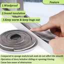 ZOMPAGO Strong Adhesive Brush Weather Stripping 2 Rolls 0.9in (Tx 0.4in (W) x 33FT, Door Seal for Sliding Windows & Doors,Soundproof Noise Blocker,Draft Stopper for Garage Door Frame & Exterior Doors