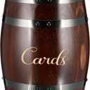 Menkxi Wedding Oak Whiskey Barrel Card Box with Slot Gift Card Box Holder  Barrel Card Holder Table Decorations for Reception Wedding Ceremony Money Envelopes Gift Cards (Dark Brown)