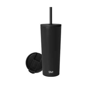 Simple Modern Insulated Tumbler with Lid and Straw | Iced Coffee Cup Reusable Stainless Steel Water Bottle Travel Mug | Gifts for Women Men Her Him | Classic Collection | 24oz | Almond Birch