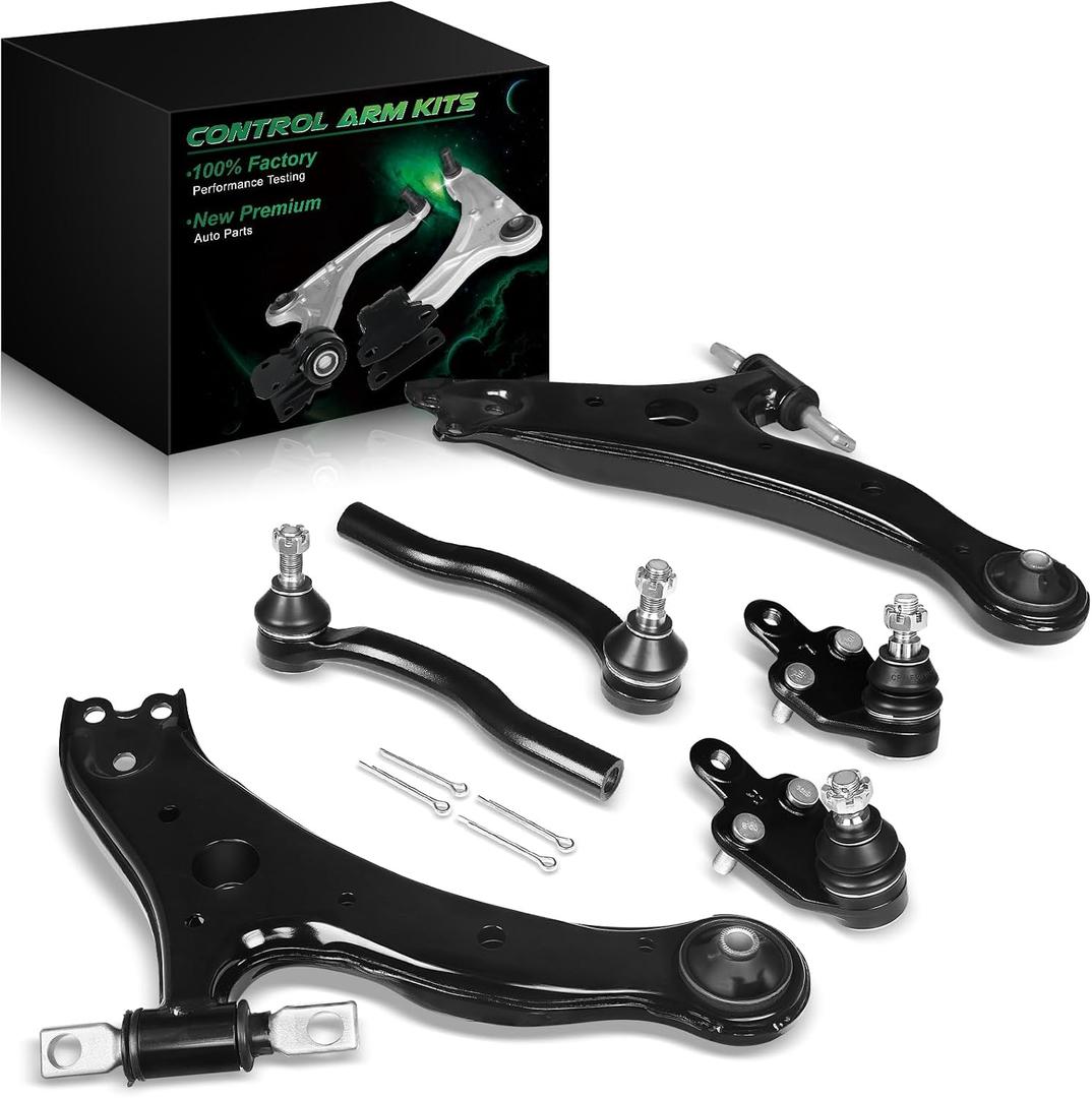 6pcs Set of Front Lower Control Arm Lower Ball Joint & Outer Tie Rod Ends for:-Toyota Camry 2007-2011, for:-Lexus ES350 2007-2012 2.4L 2.5L 3.5L Replace OE# K620334 K620333 K500044 K500043