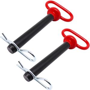 Hitch Pin, Tractor Towing Hitch Pin and Clip, Red Handle Trailer Hitch Pin Gate Pins for Towing RV, Truck, Boat, Car, Tractor (3/4 x 5 inch)