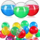 Cabilock 50Pc 1.77 Inch Fillable Empty Round Plastic Capsules for Vending Machines Party Favors DIY Storage Containers for Crafts Candy Holders