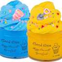 4 Pack Cloud Slime with Beach and Ocean Theme,New Addins Sand Pail & Shovel,Let Kids Enjoy Summer Fun,Super Soft,Scented DIY Slime,Stress Relief Toy Party Favors Birthday Gifts for Girls and Boys.