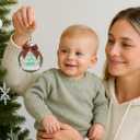 2 x Stylor Baby's First Christmas Ornament 2025 - DIY Clear Plastic Flat Ball Handprint Kit Keepsake, for Newborn Boy or Girl, My 1st Xmas Tree Hanging Snowflakes Decoration