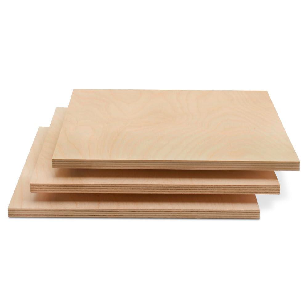 Baltic Birch Plywood 12 x 12 x 1/2 Inch - 12 mm Craft Wood, Pack of 2 B/BB Grade, Stronger Than Basswood Sheets/Balsa Wood, Perfect for Laser, CNC Cutting, Shelf Boards 12 inch Wide, by Woodpeckers