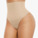 FeelinGirl Thong Skin Shapewear for Women Tummy Control Mid Waisted Body Shaper Underwear Seamless Body Shaper Panties S, 