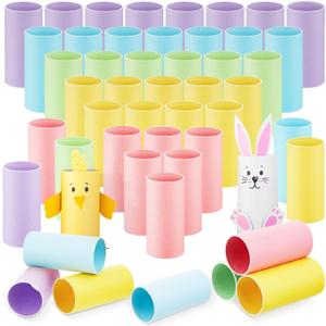 Henoyso 100 Packs Cardboard Tubes for Crafts, Thick Toilet Paper Rolls Empty for Kids Classroom Projects End of School Year Crafts Mother's Day DIY Gift Supplies (1.57 x 3.74 Inch,Multicolor)