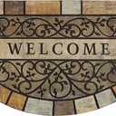 Durable Welcome Door Mats, 24"x36" Heavy-Duty Large Outdoor Mat for Front Door with Non-Slip Rubber Backing for Outside Entry, Garage, Patio, High Traffic Area (Brown)