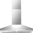 SNDOAS Range Hood 30 inch,Wall Mount Range Hood in Stainless Steel With Ducted/Ductless Convertible,Stove Vent Hood with Aluminum Filters,3 Speed Exhaust Fan,LED Light,Button Control (Silver)