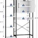 K2 Heavy Duty 7-Tier Over The Toilet Storage CabinetWith Magnetic Doors & Adjustable FeetFreestanding Above Toilet ShelfSpace Saver Bathroom Organizer 9.3"D x 31.5"W x 67.2"HBeige White